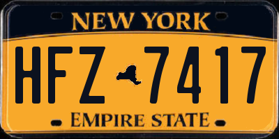 NY license plate HFZ7417