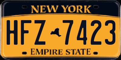 NY license plate HFZ7423