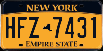 NY license plate HFZ7431