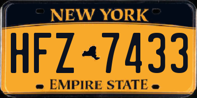 NY license plate HFZ7433