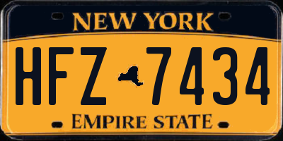 NY license plate HFZ7434