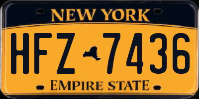 NY license plate HFZ7436