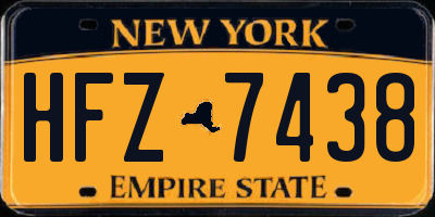 NY license plate HFZ7438