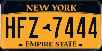 NY license plate HFZ7444