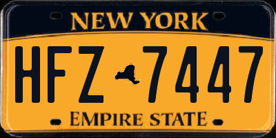 NY license plate HFZ7447
