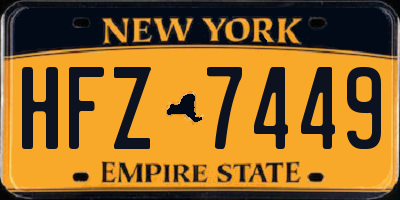 NY license plate HFZ7449
