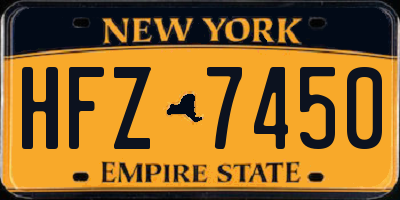 NY license plate HFZ7450
