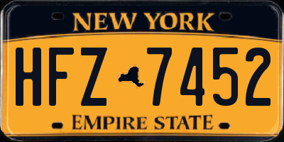 NY license plate HFZ7452
