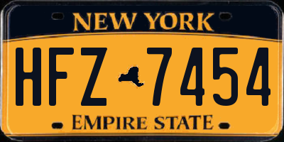 NY license plate HFZ7454