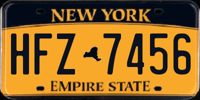NY license plate HFZ7456