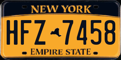 NY license plate HFZ7458