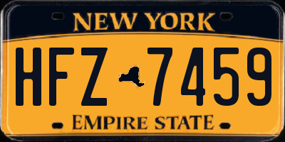 NY license plate HFZ7459