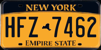 NY license plate HFZ7462