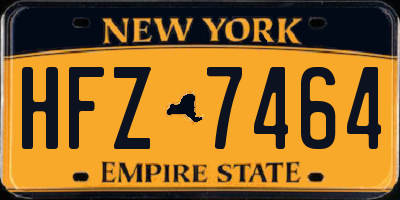 NY license plate HFZ7464