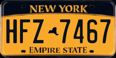 NY license plate HFZ7467