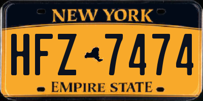 NY license plate HFZ7474