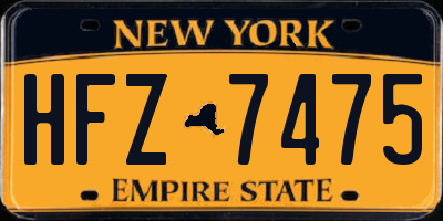 NY license plate HFZ7475