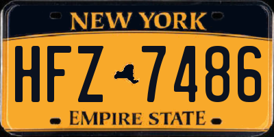 NY license plate HFZ7486