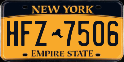 NY license plate HFZ7506