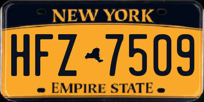 NY license plate HFZ7509