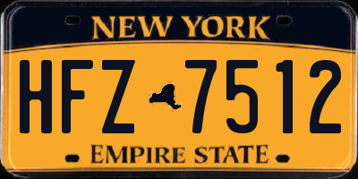NY license plate HFZ7512