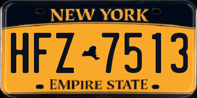 NY license plate HFZ7513