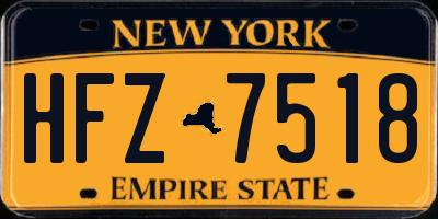 NY license plate HFZ7518