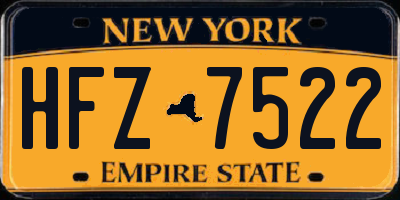 NY license plate HFZ7522