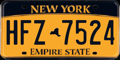 NY license plate HFZ7524