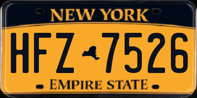 NY license plate HFZ7526