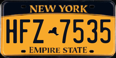 NY license plate HFZ7535