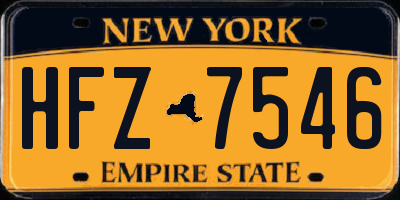 NY license plate HFZ7546