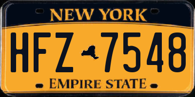 NY license plate HFZ7548