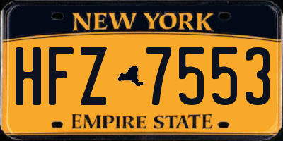 NY license plate HFZ7553