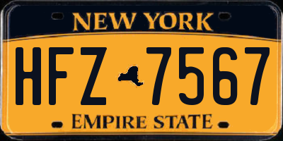 NY license plate HFZ7567