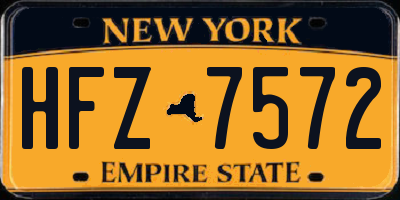 NY license plate HFZ7572