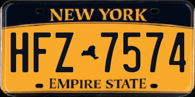 NY license plate HFZ7574