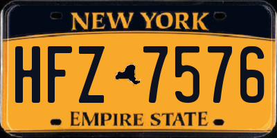 NY license plate HFZ7576