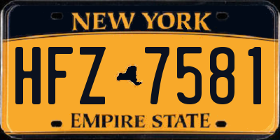 NY license plate HFZ7581