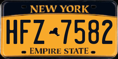 NY license plate HFZ7582