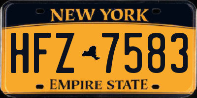 NY license plate HFZ7583