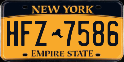 NY license plate HFZ7586