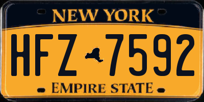 NY license plate HFZ7592