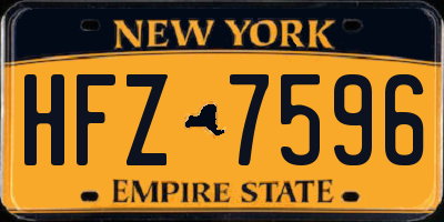 NY license plate HFZ7596