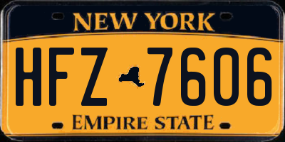 NY license plate HFZ7606