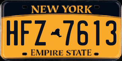 NY license plate HFZ7613