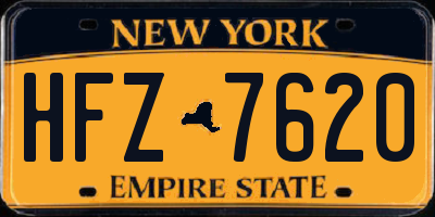 NY license plate HFZ7620