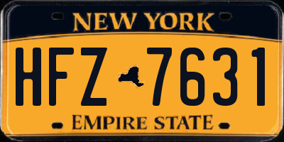 NY license plate HFZ7631