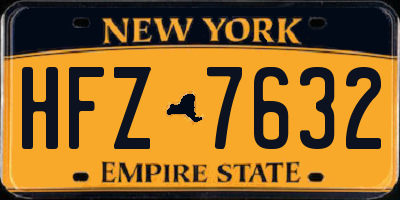 NY license plate HFZ7632