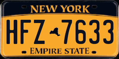 NY license plate HFZ7633